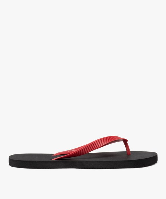 Tongs homme à brides striées entre-doigts vue2 - GEMO (PLAGE) - GEMO