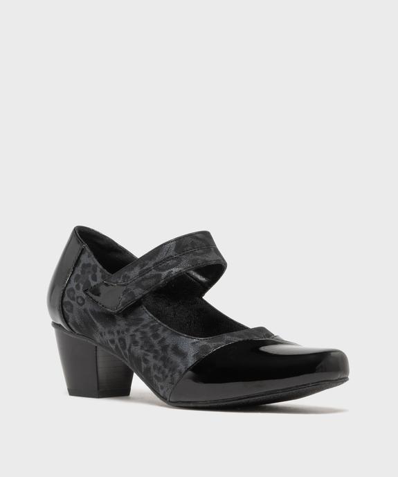 Escarpins confort à bride scratch et talon cubain femme vue2 - G'FLEX - GEMO