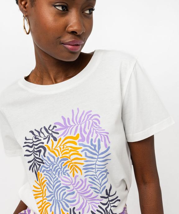 Tee-shirt à manches courtes avec motif bohème femme vue2 - GEMO 4G FEMME - GEMO