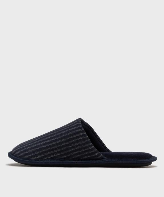 Chaussons mules à rayures homme vue3 - GEMO(HOMWR HOM) - GEMO