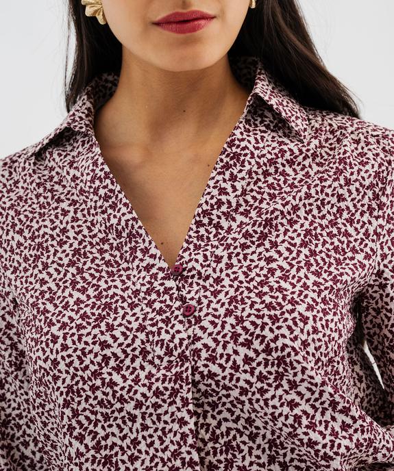 Blouse manches longues en maille gaufrée à motifs fleuris femme vue3 - GEMO(FEMME PAP) - GEMO