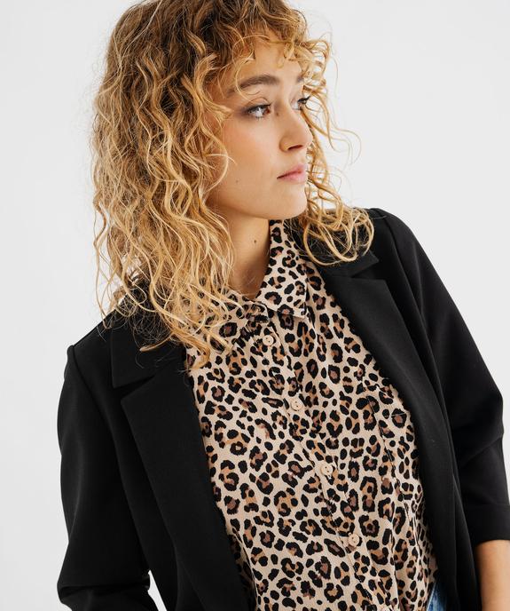 Veste blazer à manches 3/4 sans bouton femme vue2 - GEMO(FEMME PAP) - GEMO