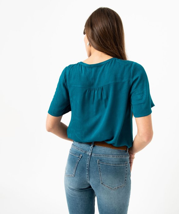 Blouse femme manches courtes en viscose fluide  vue3 - GEMO 4G FEMME - GEMO