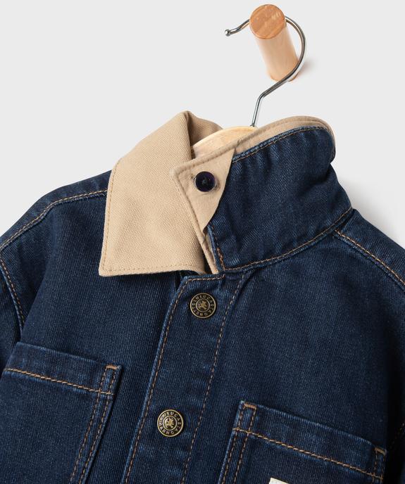 Veste en jean à boutons-pression et col fantaisie amovible bébé garçon - LuluCastagnette vue2 - LULUCASTAGNETTE - GEMO