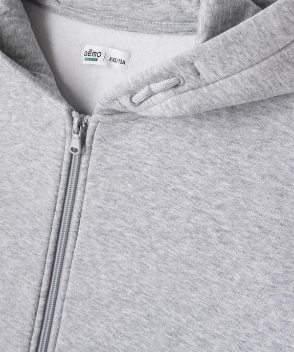 Sweat zippé à capuche garçon vue2 - GEMO (JUNIOR) - GEMO