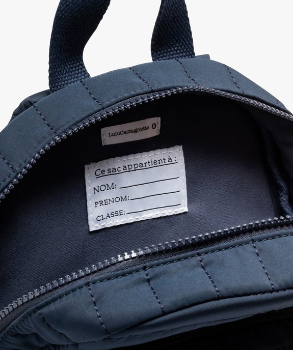 Sac à dos matelassé avec broderie garçon - LuluCastagnette vue4 - LULUCASTAGNETTE - GEMO