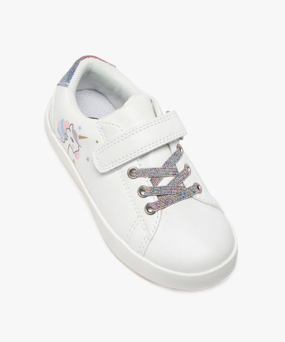 Baskets fille unies avec licorne imprimée sur le côté vue5 - GEMO (ENFANT) - GEMO