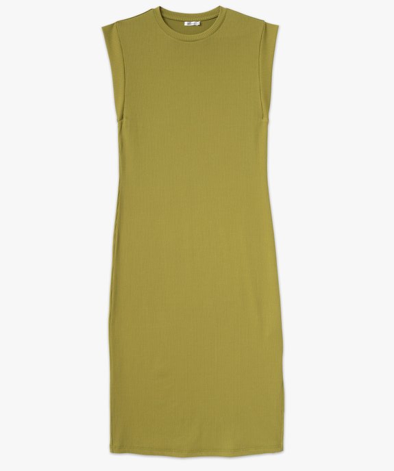 Robe midi sans manches en maille côtelée stretch femme vue4 - GEMO(FEMME PAP) - GEMO
