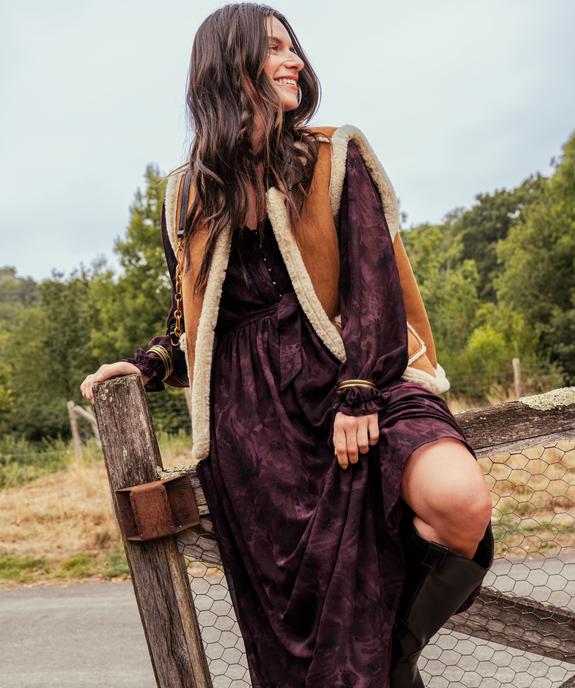 Robe longue en voile à motifs fleuris femme vue6 - GEMO 4G FEMME - GEMO