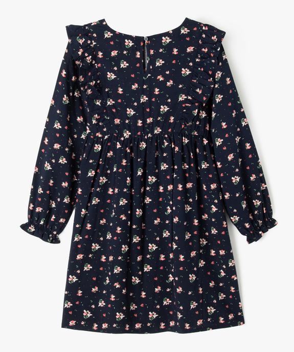 Robe fleurie à manches longues et volants fille vue3 - GEMO (ENFANT) - GEMO