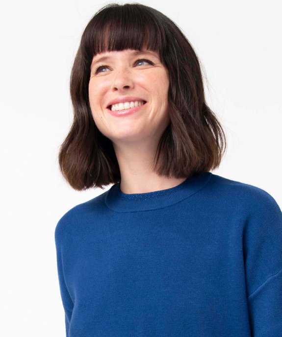 Pull femme coupe ample avec finitions pailletées vue2 - GEMO(FEMME PAP) - GEMO