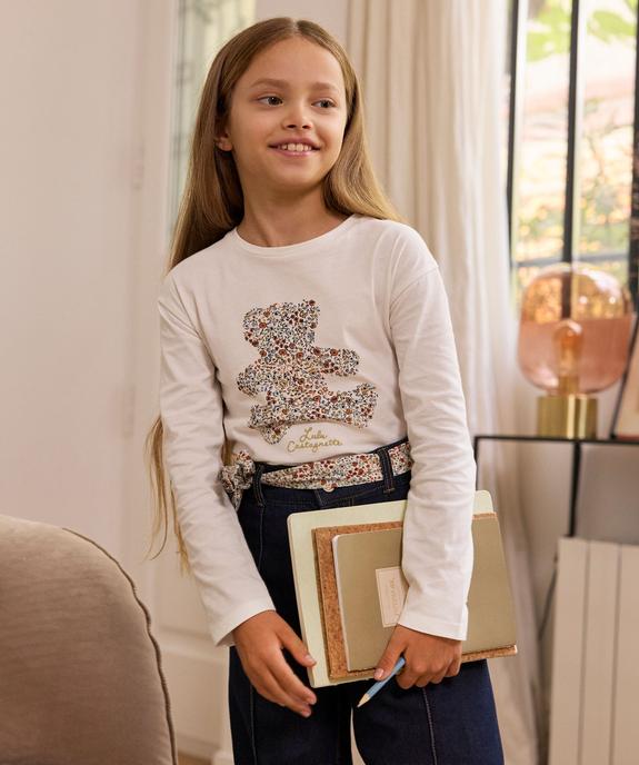 Tee-shirt manches longues en coton imprimé fille - LuluCastagnette vue4 - LULU CASTAGNETTE GEMO FOR GOOD - GEMO