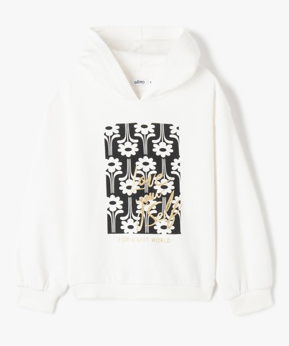 Sweat fille à capuche et motif pailleté vue1 - GEMO (ENFANT) - GEMO
