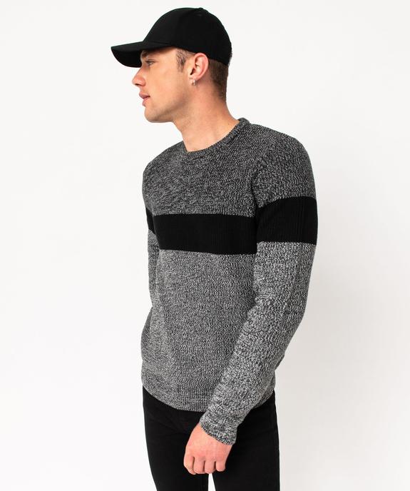 Pull grosse maille chinée multicolore homme vue1 - GEMO (HOMME) - GEMO