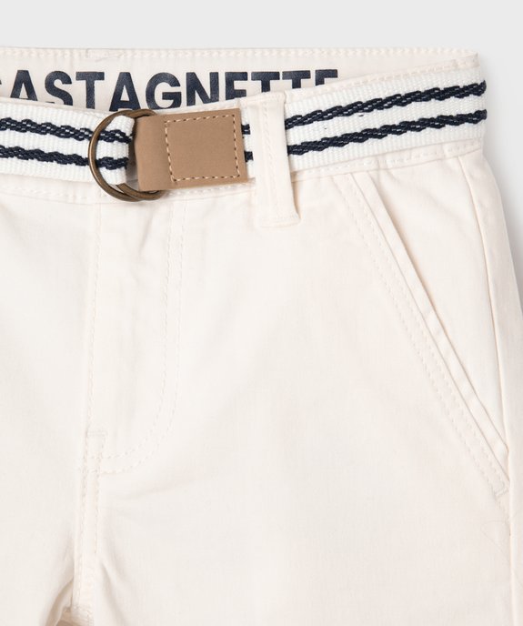 Bermuda en coton stretch avec ceinture garçon - LuluCastagnette vue2 - LULUCASTAGNETTE - GEMO