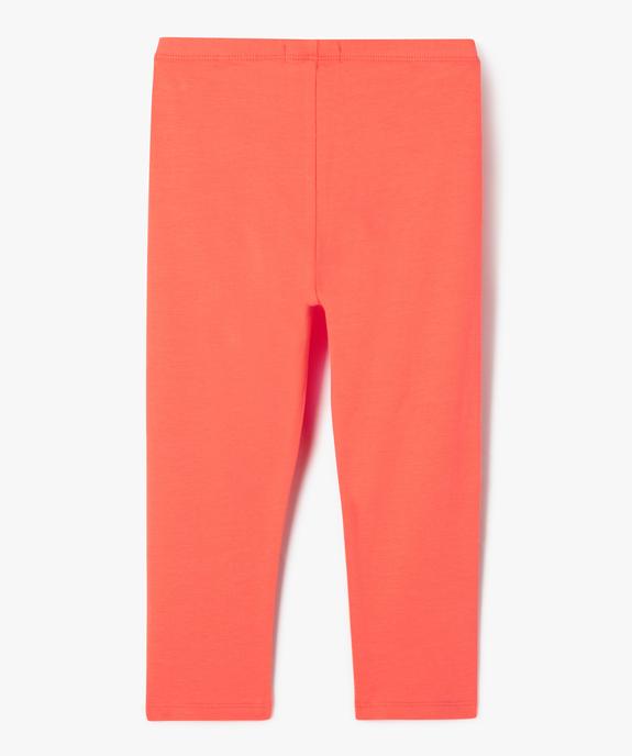 Legging 7/8ème uni à taille élastiquée fille vue3 - GEMO (ENFANT) - GEMO