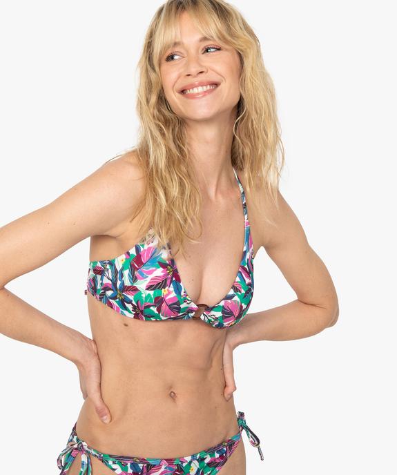 Haut de maillot de bain femme forme triangle avec anneau vue1 - GEMO (PLAGE) - GEMO