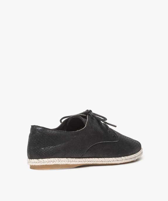 Derbies femme à semelle bordée de corde tressée vue4 - GEMO (CASUAL) - GEMO