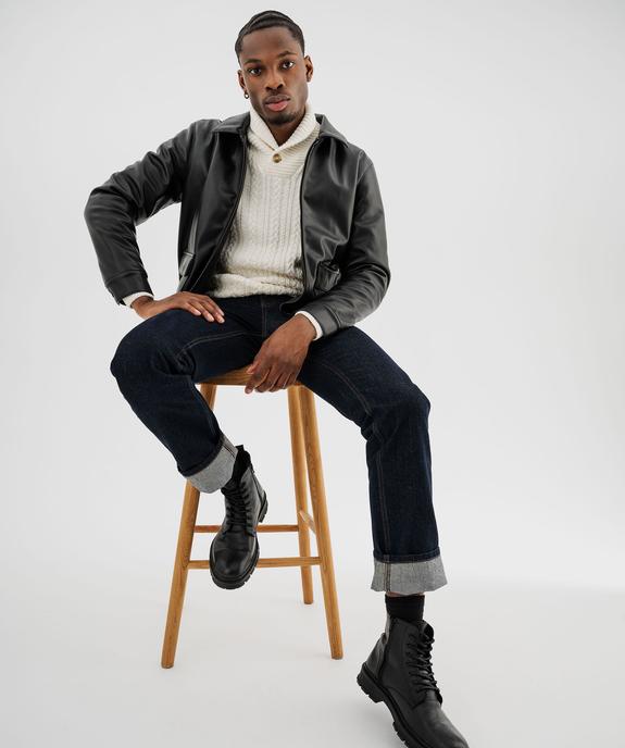 Pull col châle à torsades homme vue6 - GEMO (HOMME) - GEMO