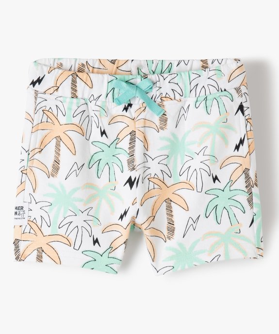 Bermuda bébé garçon en jersey imprimé palmiers à taille élastiquée vue1 - GEMO(BEBE DEBT) - GEMO