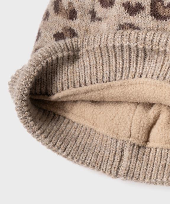 Bonnet avec doublure polaire bébé fille vue3 - GEMO 4G BEBE - GEMO