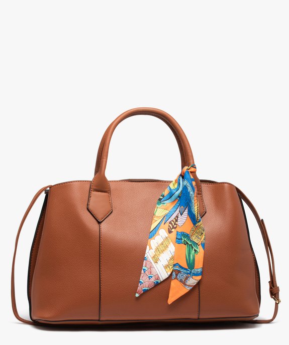 Sac femme porté main avec foulard sur les anses vue1 - GEMO (ACCESS) - GEMO