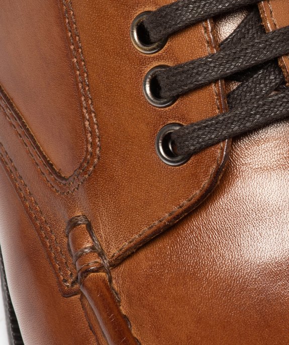 Chaussures bateau homme confort dessus cuir uni vue6 - GEMO (CONFORT) - GEMO