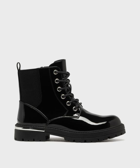 Boots crantées vernies avec zip et élastique fille vue1 - LOVELY WINGS - GEMO