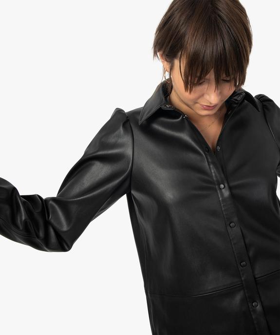 Chemise femme en matière synthétique imitation cuir vue2 - GEMO(FEMME PAP) - GEMO