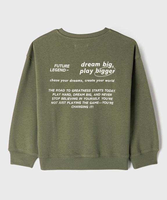 Sweat en molleton imprimé devant et dos garçon vue4 - GEMO 4G GARCON - GEMO