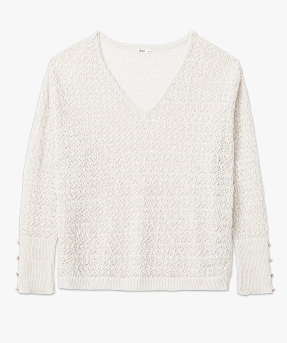Pull en maille ajourée pailletée femme grande taille vue4 - GEMO (G TAILLE) - GEMO