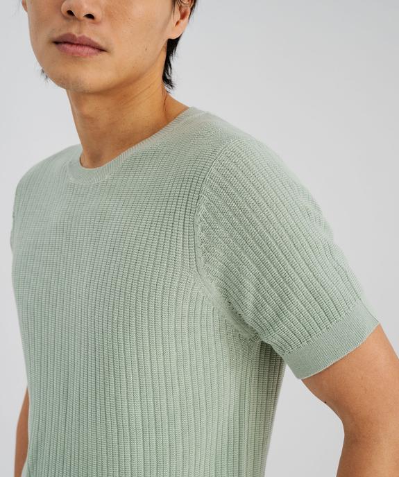 Tee-shirt manches courtes en maille tricotée homme vue2 - GEMO (HOMME) - GEMO