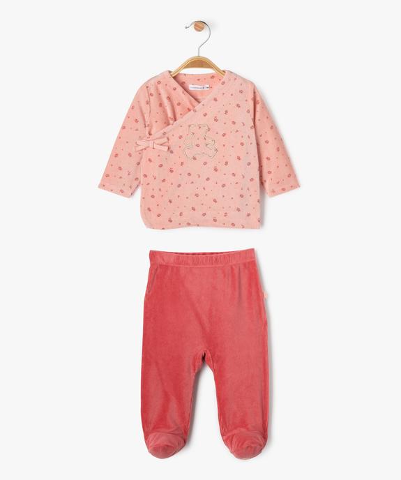 Pyjama velours 2 pièces bébé fille - LuluCastagnette vue1 - LULU CASTAGNETTE GEMO FOR GOOD - GEMO