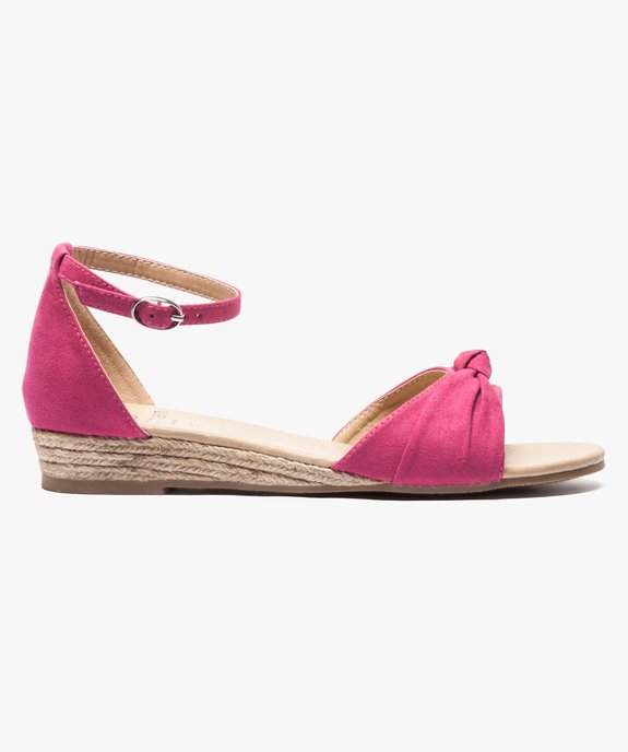 Sandales femme à petit talon compensé et dessus drapé vue1 - GEMO (CASUAL) - GEMO