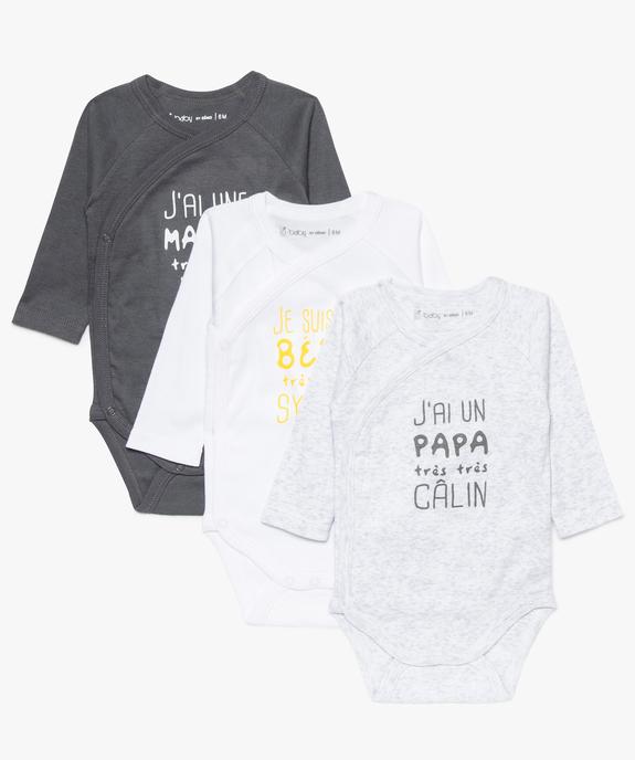 Body croisé bébé à manches longues (lot de 3) - GEMO 4G BEBE Body croisé bébé à manches longues (lot de 3) vue1 - GEMO 4G BEBE - GEMO
