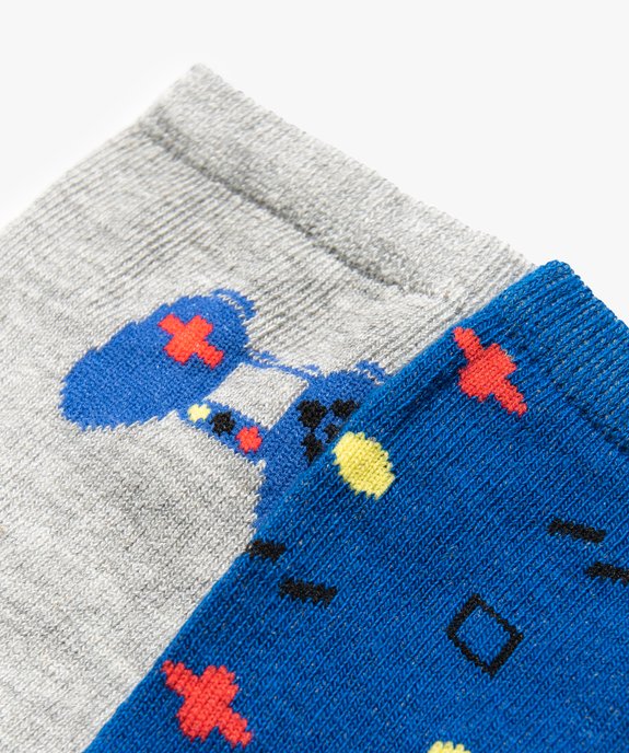 Chaussettes garçon à motifs jeux vidéo (lot de 3) vue2 - GEMO (ENFANT) - GEMO