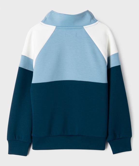 Sweat garçon color block à col montant zippé garçon vue4 - GEMO (ENFANT) - GEMO