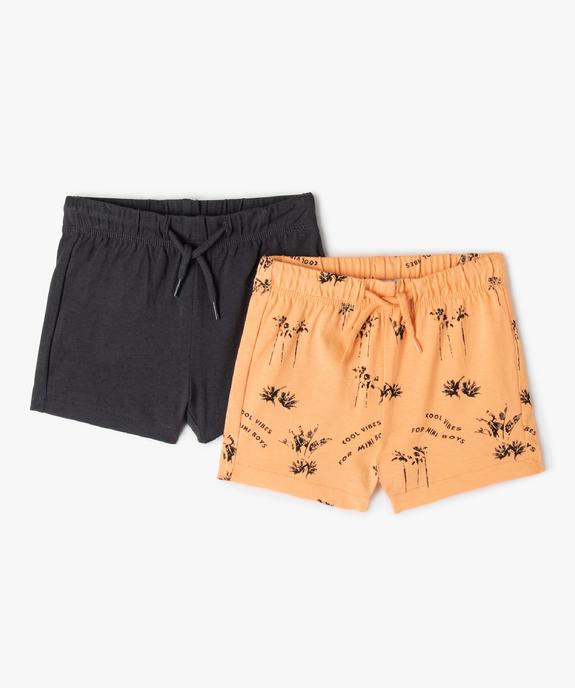 Short bébé garçon en jersey à taille élastiquée (lot de 2) vue1 - GEMO(BEBE DEBT) - GEMO