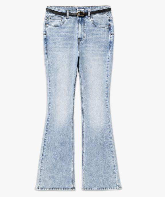 Jean bootcut taille haute avec fine ceinture femme vue4 - GEMO 4G FEMME - GEMO