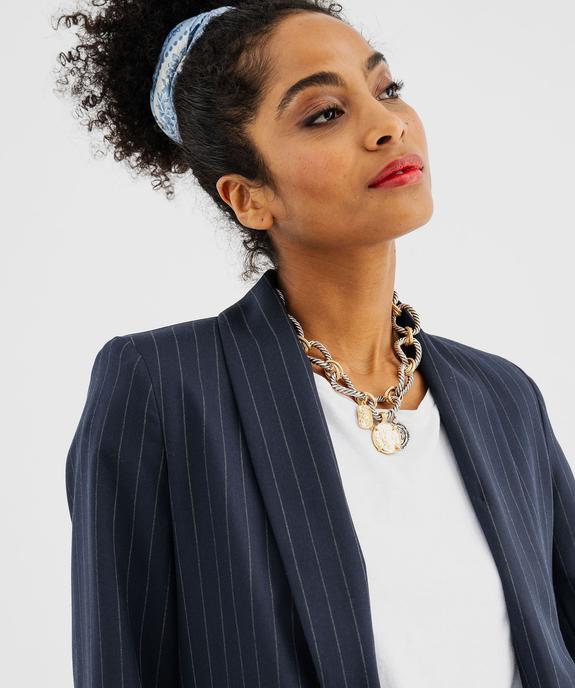 Veste blazer à rayures sans boutons femme vue2 - GEMO(FEMME PAP) - GEMO