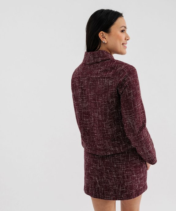 Veste courte aspect tweed femme vue3 - GEMO(FEMME PAP) - GEMO