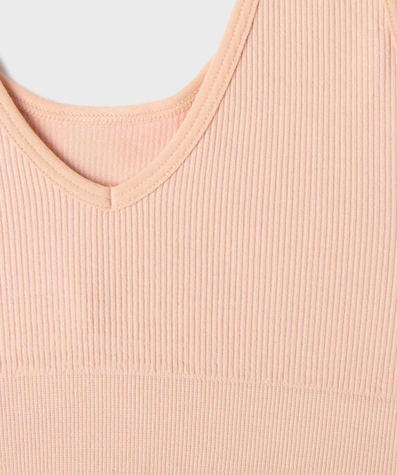 Brassière réversible en maille côtelée fille vue2 - GEMO 4G FILLE - GEMO