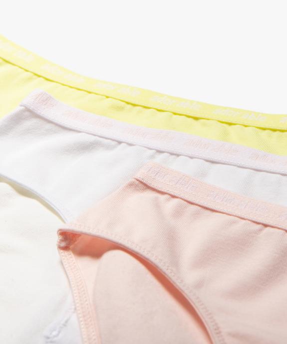 Culottes en coton biologique fille (lot de 3) vue2 - GEMO 4G FILLE - GEMO
