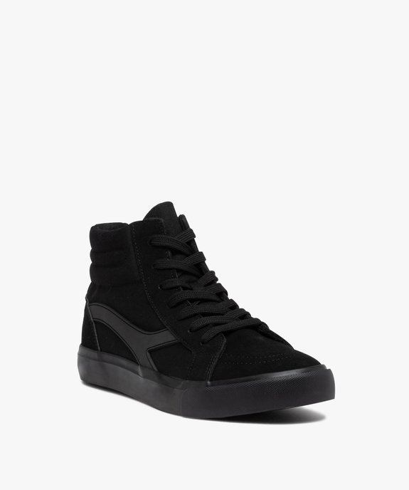 Baskets homme mid-cut en toile et suédine unie vue2 - GEMO 4G HOMME - GEMO