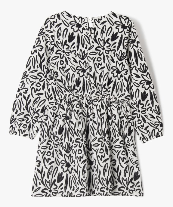 Robe manches longues à motifs fleuris fille vue3 - GEMO (ENFANT) - GEMO