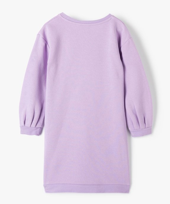 Robe fille en sweat molletonné à motif brillant - Disney vue3 - DISNEY DTR - GEMO