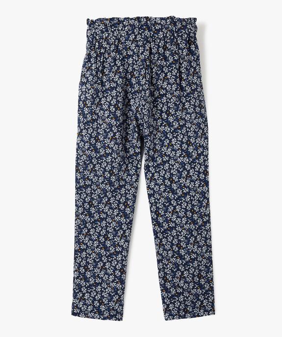 Pantalon fille imprimé avec taille élastiquée et ceinture à nouer vue3 - GEMO (ENFANT) - GEMO