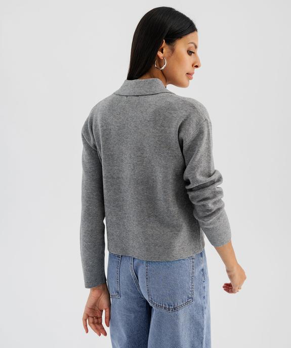 Cardigan zippé coupe courte femme vue3 - GEMO 4G FEMME - GEMO