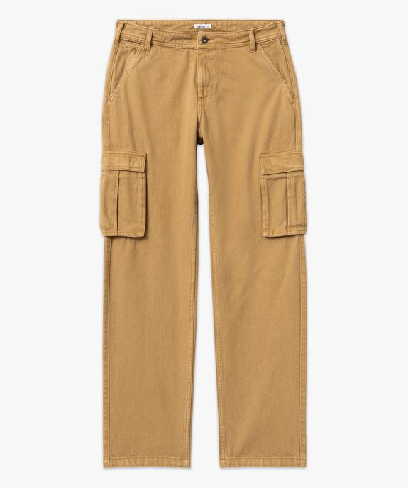 Pantalon cargo en coton sergé homme vue4 - GEMO 4G HOMME - GEMO