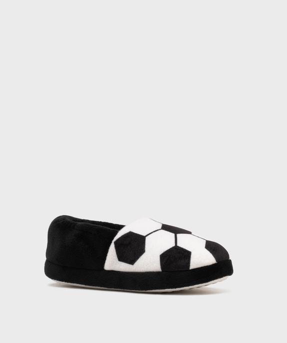 Chaussons en velours motif ballon de football garçon vue2 - GEMO - GEMO